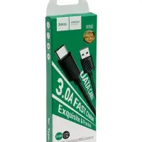Кабель Hoco X88, Type-C - USB, 3 А, 1 м, передача данных, ПВХ, чёрный