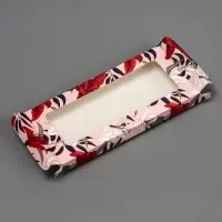 Подарочная коробка под плитку шоколада, с окном « Лилии», 17×8×1.4 см