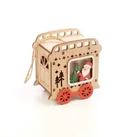 Ёлочная игрушка &laquo;Вагончик&raquo; 7.5&times;7 см, подвеска, от батареек AG10&times;3, свечение тёплое белое