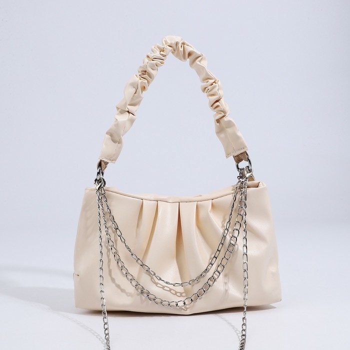 Сумка-багет на молнии, цвет молочный Сумка-багет на молнии, цвет молочный