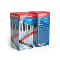 Ручка шариковая ErichKrause R-301 Classic Stick & Grip, узел 1.0 мм, чернила чёрные, резиновый упор, длина линии письма 800 метров