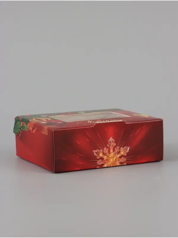 Коробка подарочная, самосборная &laquo;Елочные шарики&raquo;, 10&times;8&times;3.5 см