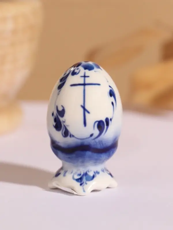 Фигурка фарфор гжель &laquo;Яйцо&raquo;, 6.5 см