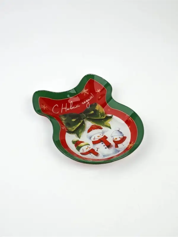 Тарелка новогодняя плоская &laquo;С Новым годом!&raquo;, 13.5&times;18 см