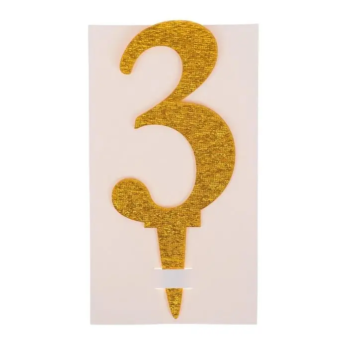 Топпер для торта «3», акрил, МИКС Топпер для торта «3», акрил, МИКС