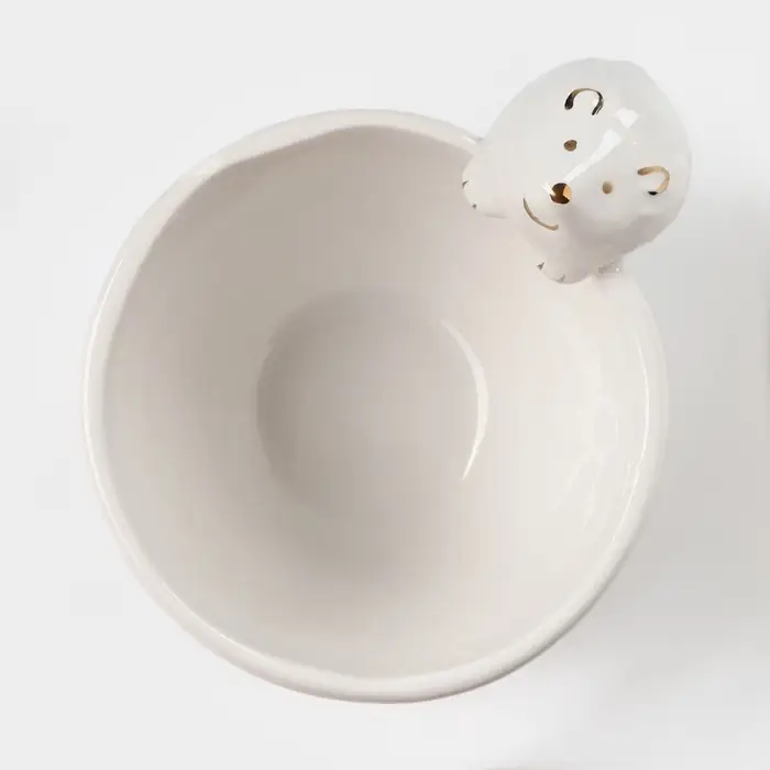 Салатник Доляна &laquo;Ёжик в золотом&raquo;, 300 мл, 12.5&times;10.2&times;8.7 см, белый