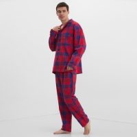 Пижама мужская из фланели (рубашка и брюки) KAFTAN р.56