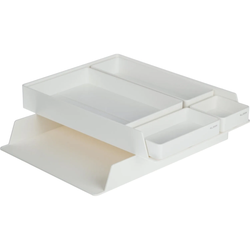 Лоток горизонтальный д/бум Deli NuSign ENS001-white 2лотка + орган-р бел