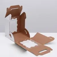 Коробка под торт, кондитерская упаковка, ПВХ окно, 20&times;20&times;22 см