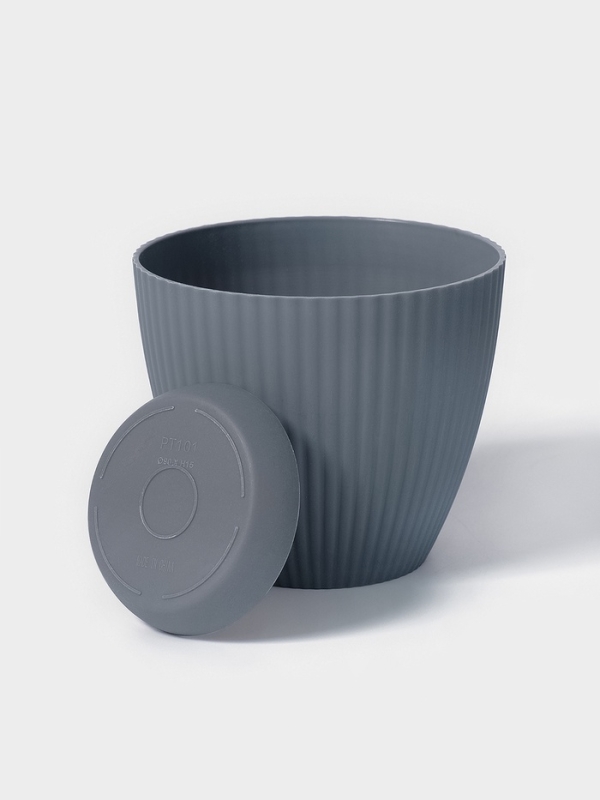 Горшок круглый  Горшок круглый "Ribbed" 13,5х13,5х12 см, цвет синий