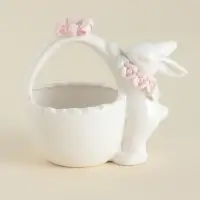 Конфетница SL Home &laquo;Лесные кролики&raquo;, 12.5&times;8&times;12 см, фарфор, белая