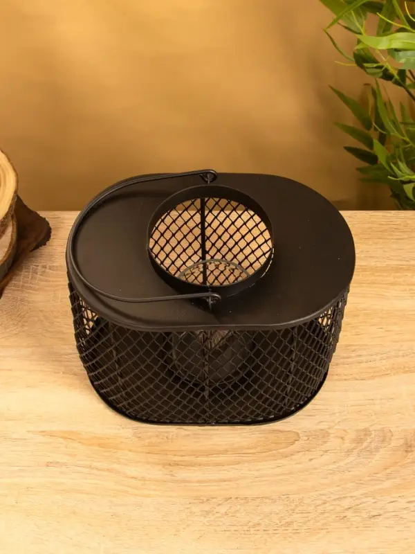 Подсвечник фонарь со стеклянной колбой 19,5х23х15,5 см, d 10 см, металл, цв. чёрный