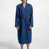 Халат вафельный Kimono, темно-синий, размер XL/XXL