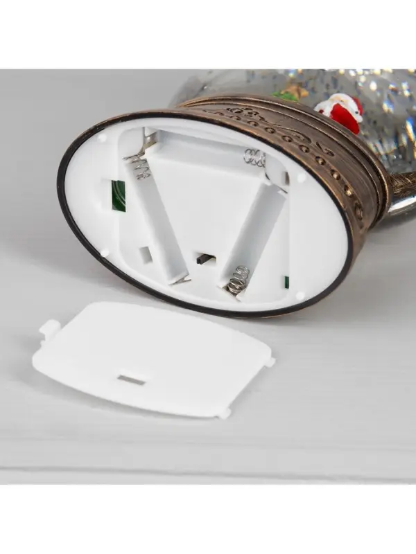 Светодиодная фигура &laquo;Дед Мороз у ёлки&raquo; 12.5&times;20&times;7.5 см, пластик, от батареек АААх3, USB, свечение тёплое белое