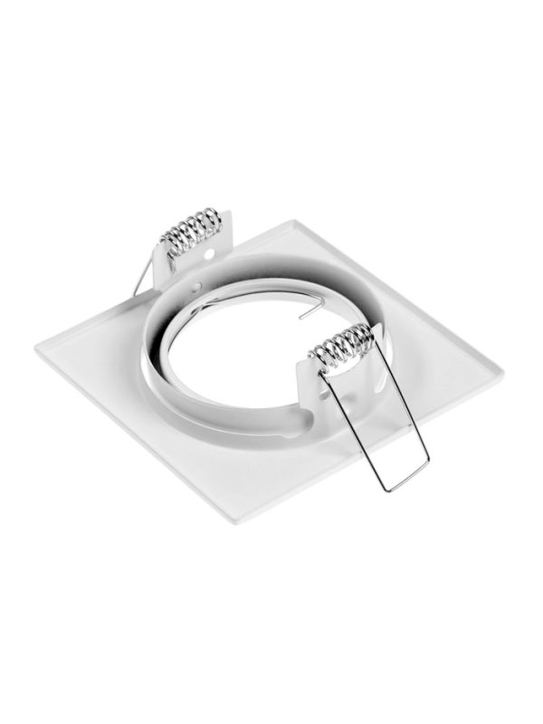 Светильник встраиваемый поворотный, под лампу MR16, квадрат, металл, белый