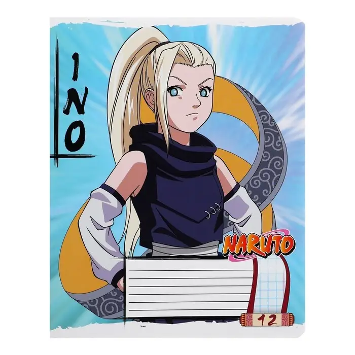 Тетрадь 12 листов в клетку, Naruto, обложка мелованный картон, МИКС Тетрадь 12 листов в клетку, Naruto, обложка мелованный картон, МИКС