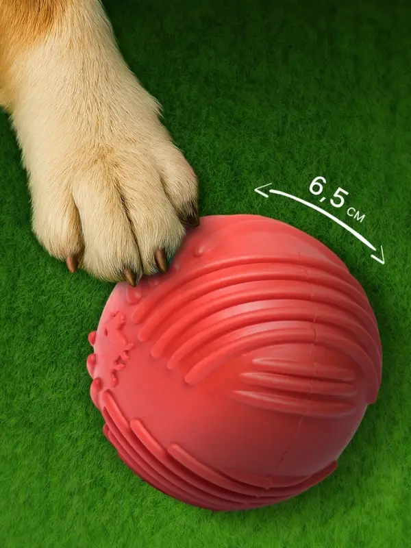 Мяч для собак &laquo;Суперпес&raquo;, 6.5 см, рифленый, TPR, красный