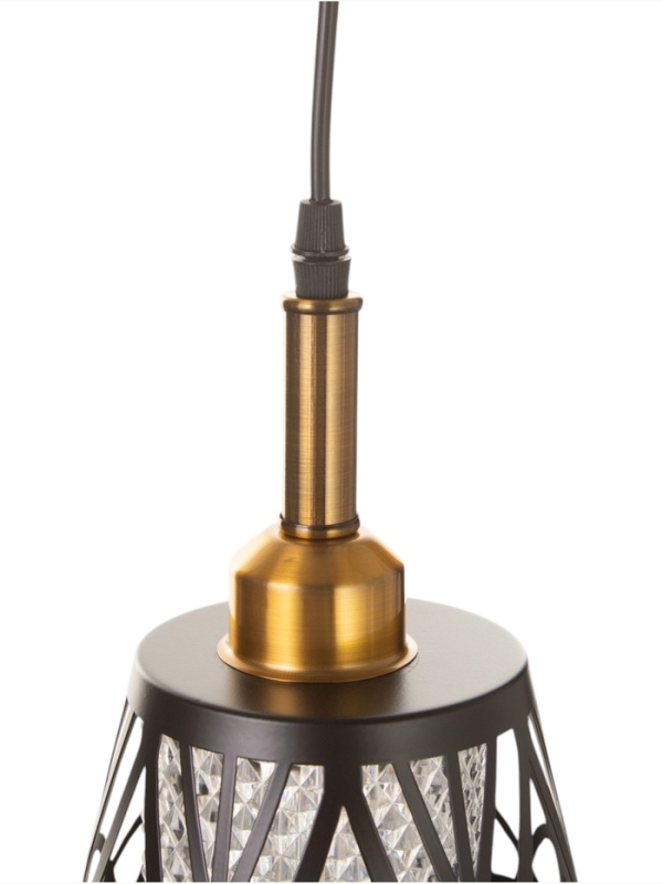 Светильник Светильник "Атом" 1х40Вт Е27 черный/золото 19х19х20+100см