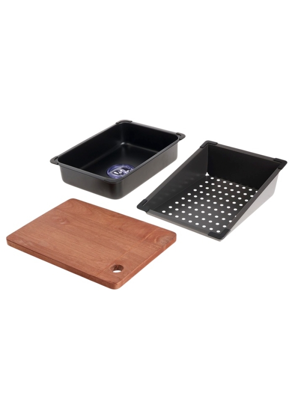 Кухонная мойка ZEIN M04, S=3.0 и 0.7 мм, смеситель, корзины, кран для питьевой воды, графит Кухонная мойка ZEIN M04, S=3.0 и 0.7 мм, смеситель, корзины, кран для питьевой воды, графит