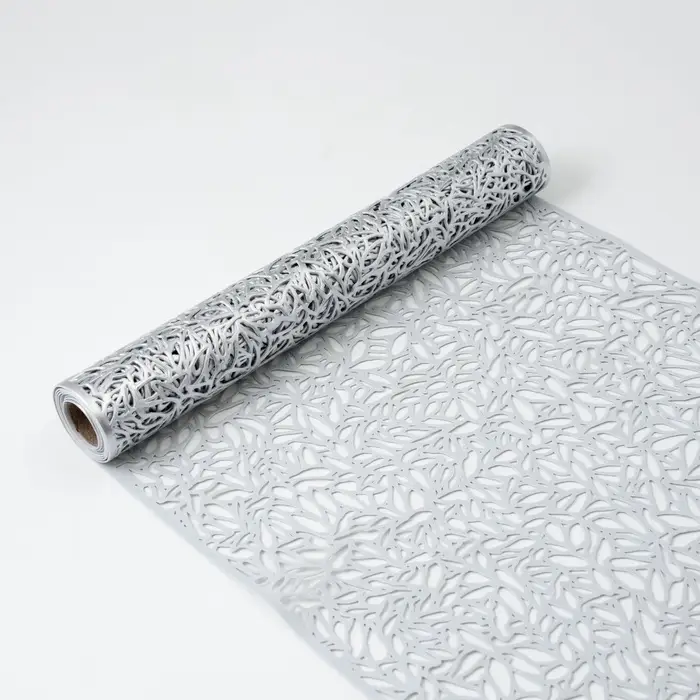 Дорожка на стол Доляна &laquo;Манифик&raquo;, 30&times;150 см, серебряная