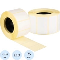 Термоэтикетки ЭКО 43х25, 1000 шт/рул, вт.40, 75  рул/уп