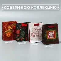Пакет подарочный новогодний ламинированный «Настоящему мужчине», 12 х 15 х 5.5 см