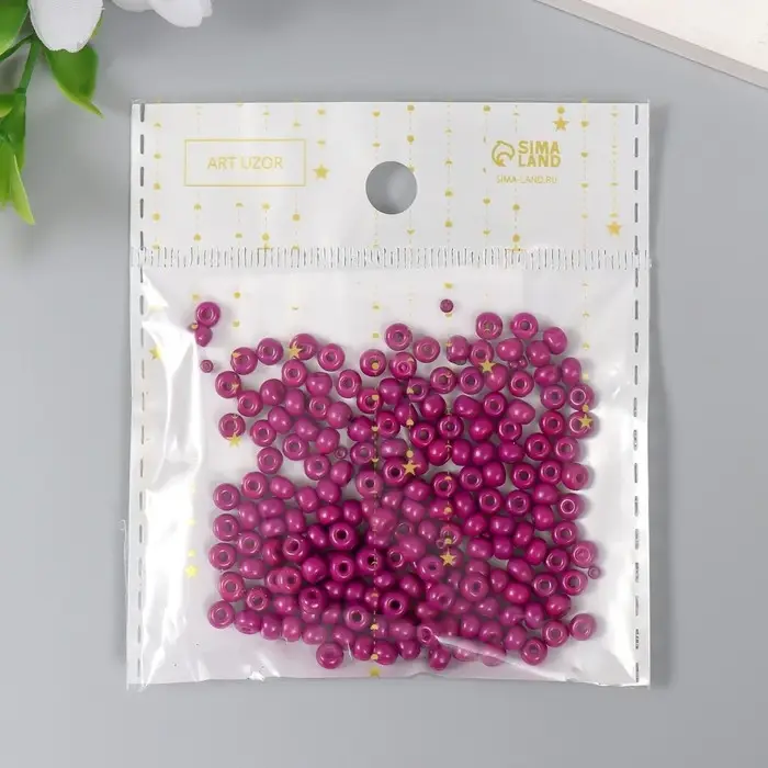 Бисер стекло 6/0  Бисер стекло 6/0 "Ежевичный" 15 гр