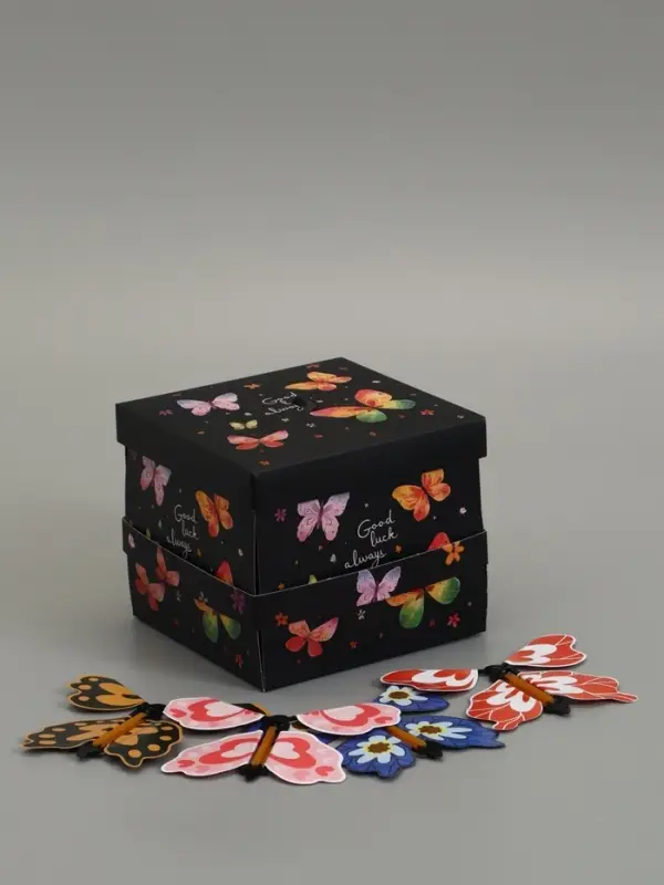 Коробка подарочная "Бабочки, Всегда" 14,5 х 14,5 х 12,7 см