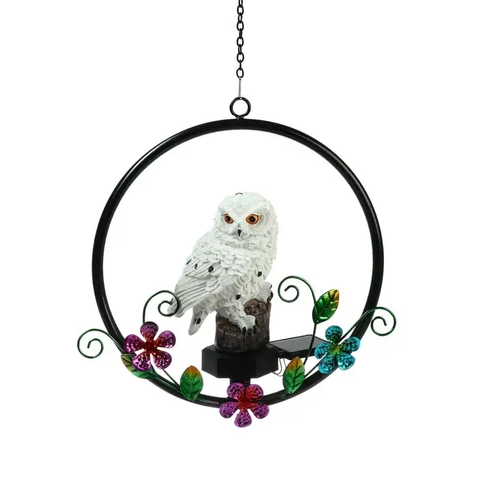 Садовый светильник &laquo;Полярная сова&raquo;, уличный, на солнечной батарее, 27 см, 1 LED, свечение тёплое белое