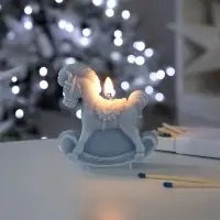 Свеча фигурная «Лошадка-качалка», голубая Свеча фигурная «Лошадка-качалка», голубая