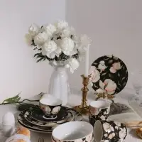 Салатник WY Pink O'hara, фарфор, 600 мл, d=14 см, чёрный