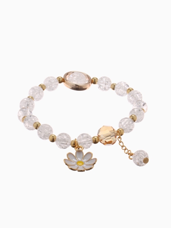 Браслет детский «Выбражулька» ромашка, цвет белый в золоте Браслет детский «Выбражулька» ромашка, цвет белый в золоте