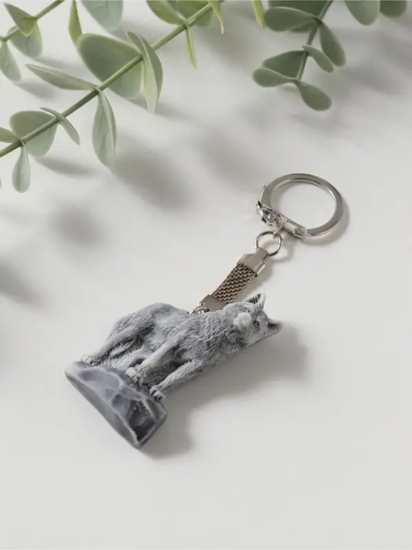 Брелок "Волк на скале" (барельеф), 5,2см