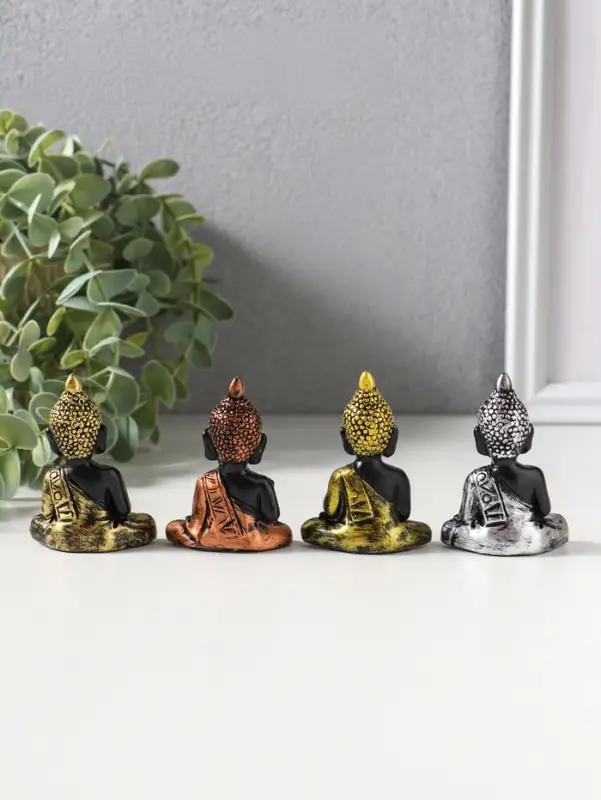 Сувенир полистоун "Будда нарядный" набор 4 шт 2,3х4,5х6 см