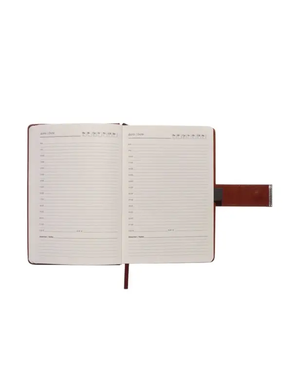 Ежедневник недатированный формат А5, с хлястиком, 112л, линия, пвх, Коричневый Ежедневник недатированный формат А5, с хлястиком, 112л, линия, пвх, Коричневый