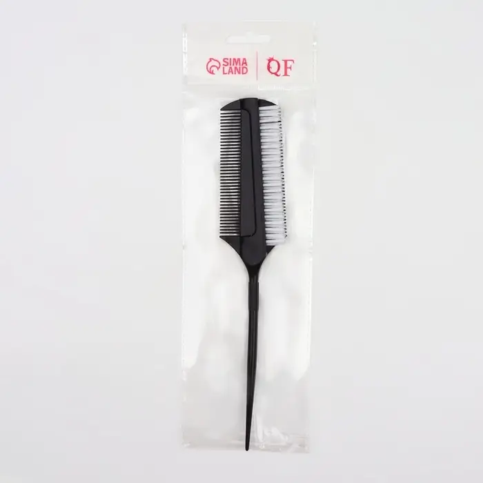 Расчёска для окрашивания, с хвостиком, 23×4 (±1) см, чёрная