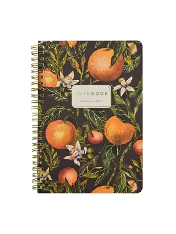 ТЕТРАДЬ НА ГРЕБНЕ, А5, Bruno Visconti "FLORA.PARADISE.ORANGES" 60л. клетка