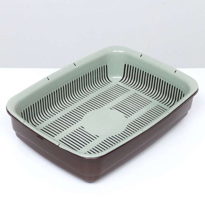 Лоток большой с сеткой Atlantis "Стандарт", 42 х 31 х 10 см, шоколад