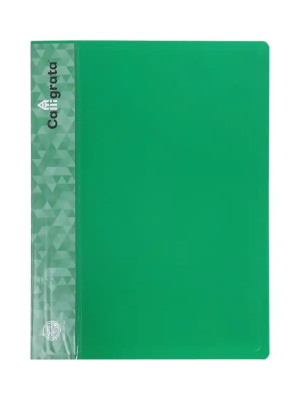 Папка с 60 вкладышами А4, 500 мкм, Calligrata, карман на корешке, зелёная