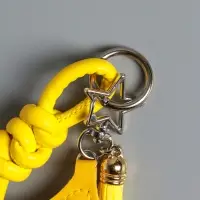 Брелок на карабине кожзам "Терьер" с узлом, жёлтый 14х8х1,2 см