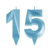 Свеча в торт юбилейная «Грань» (набор 2 в 1), цифра 15×51, голубой металлик, 6.5 см Свеча в торт юбилейная «Грань» (набор 2 в 1), цифра 15×51, голубой металлик, 6.5 см