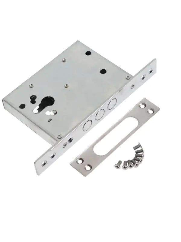 Корпус замка LOCKLAND для металлических дверей, без цилиндрового механизма, хром