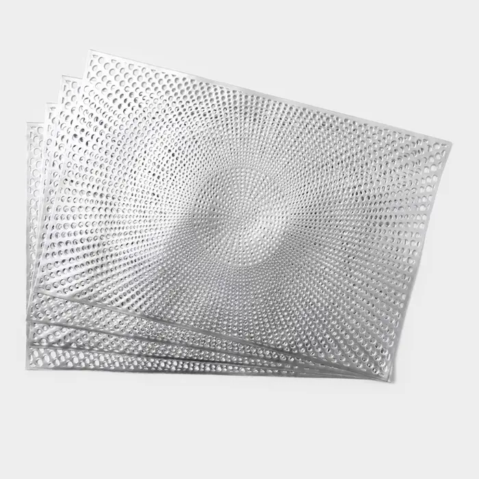 Салфетки сервировочные на стол Доляна &laquo;Ультра&raquo;, 45&times;30 см, 4 шт., серебряные