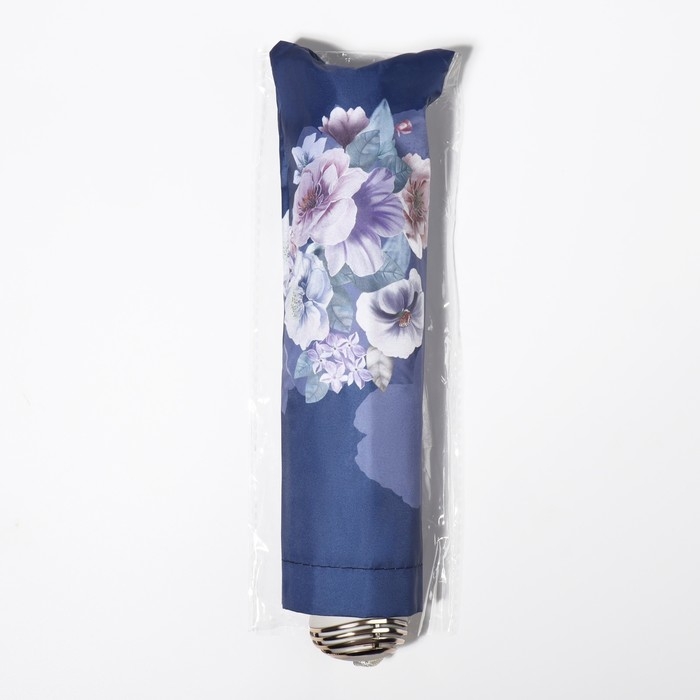 Зонт механический «Фиалки», эпонж, 4 сложения, 8 спиц, R = 49/55 см, D = 110 см, цвет МИКС Зонт механический «Фиалки», эпонж, 4 сложения, 8 спиц, R = 49/55 см, D = 110 см, цвет МИКС