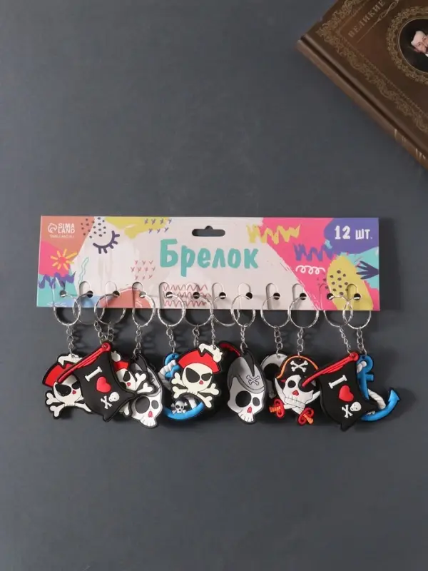 Брелок резина  Брелок резина "Пираты" МИКС 3,5х4,8 см