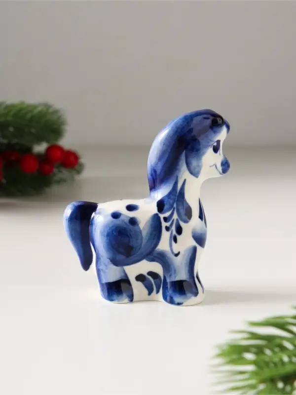 Сувенир Лошадь Грива, 7,5х6,5х2,5 см, гжель Сувенир Лошадь Грива, 7,5х6,5х2,5 см, гжель