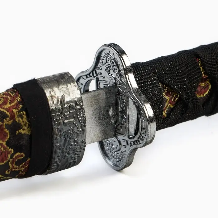 Макет оружия &laquo;Сувенирные катаны на подставке 3в1. Драконы на бежевом&raquo;, подарочный набор, ножны ткань, 47 см; 70 см; 89 см