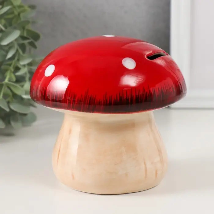 Копилка для денег &laquo;Мухоморчик&raquo;, керамика, 13.3&times;13.3&times;13.3 см
