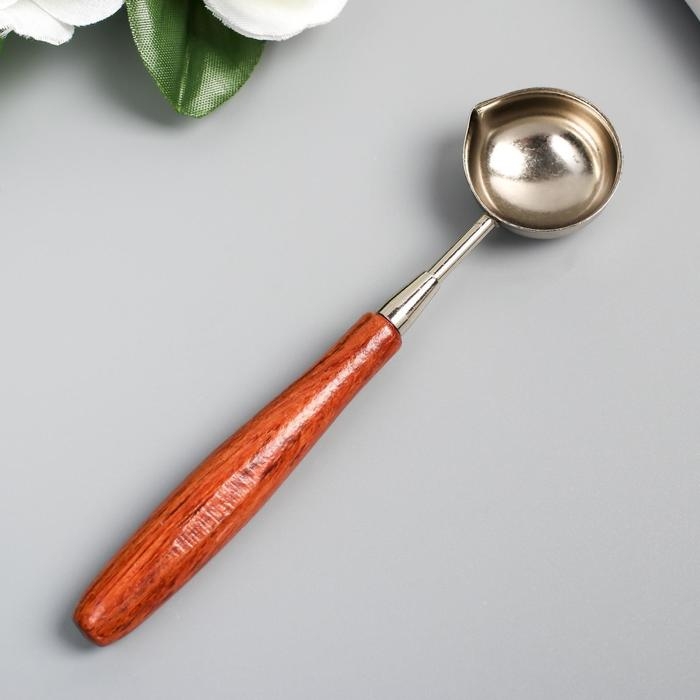 Ложка для плавления сургуча металл, дерево 11 гр 12х2,8 см Ложка для плавления сургуча металл, дерево 11 гр 12х2,8 см