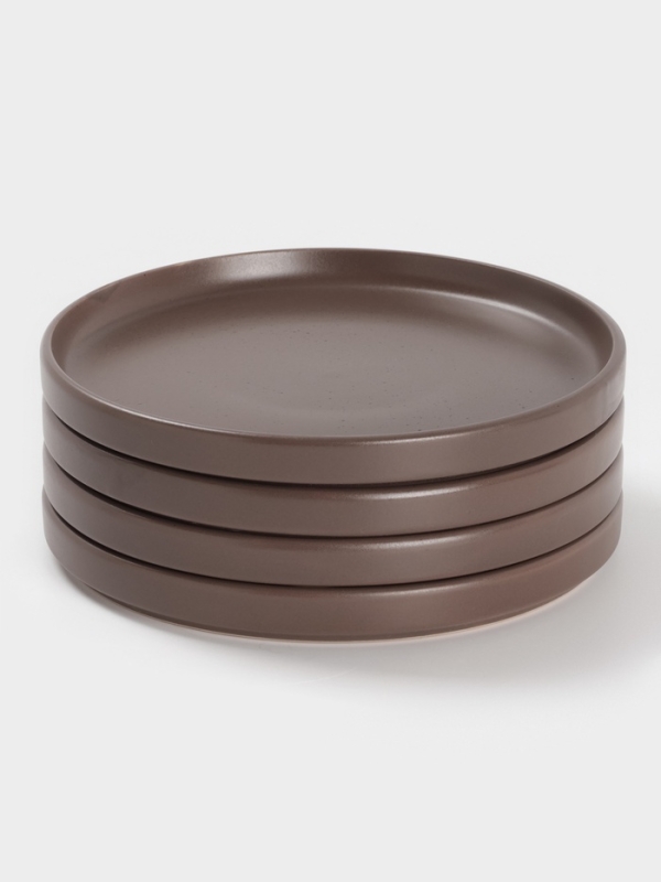 Набор тарелок Доляна «Гранит», 4 шт., d=20 см, керамика, коричневый Набор тарелок Доляна «Гранит», 4 шт., d=20 см, керамика, коричневый